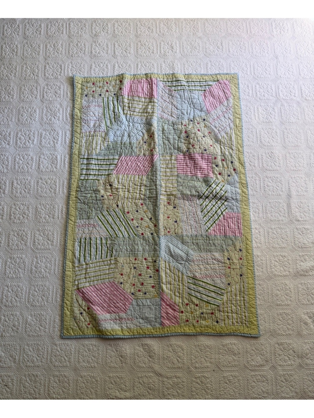 Pottery barn Vintage Patchwork Baby Quilt Blanket